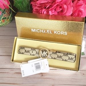 Michael Kors Gold Bling Logo Reversible Belt in Gift Box NWT